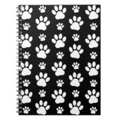 Paw Pattern, Paw Prints, Dog Paws, Black and White Notitieboek (Voorkant)