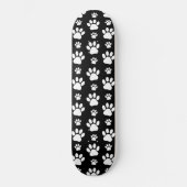 Paw Pattern, Paw Prints, Dog Paws, Black and White Persoonlijk Skateboard (Voorkant)