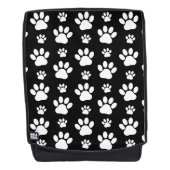 Paw Pattern, Paw Prints, Dog Paws, Black and White Rugtassen (Voorkant)