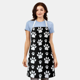 Paw Pattern, Paw Prints, Dog Paws, Black and White Schort