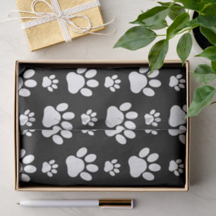 Paw Pattern, Paw Prints, Dog Paws, Black and White Tissuepapier