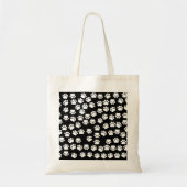 Paw Pattern, Paw Prints, Dog Paws, Black and White Tote Bag (Voorkant)