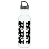 Paw Pattern, Paw Prints, Dog Paws, Black and White Waterfles (Achterkant)