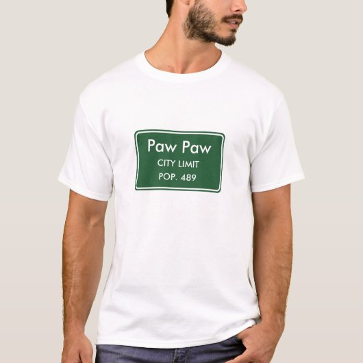 Paw Paw West Virginia City Limit Sign T-shirt (Voorkant)