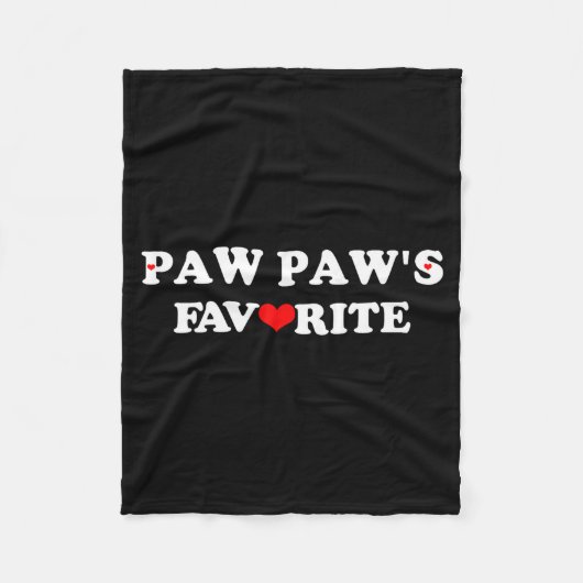 Paw Paws Favorite With Red Heart  Fleece Deken (Voorkant)