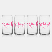 Paw Paws houden van hart icoon Blikvorm Glas (Links)