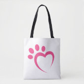 Paw Paws houden van hart icoon Tote Bag (Voorkant)