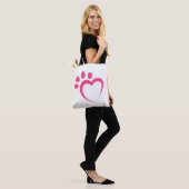 Paw Paws houden van hart icoon Tote Bag (Op model)