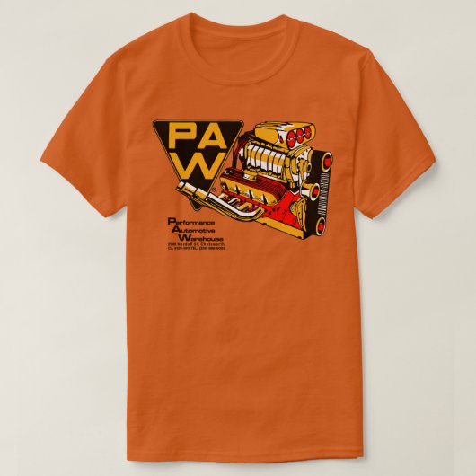 PAW Performance Automotive Warehouse T-shirt (Design voorkant)
