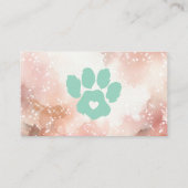 Paw Pet Sitter Grooming Waterverf Dog Cat Green Visitekaartje (Achterkant)