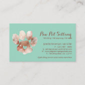 Paw Pet Sitter Grooming Waterverf Dog Cat Green Visitekaartje (Voorkant)