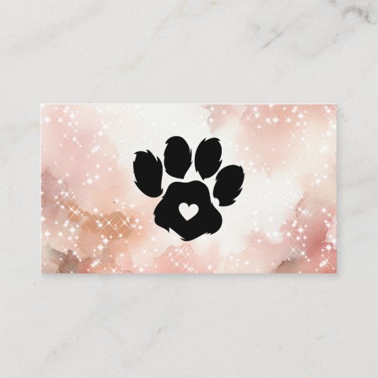 Paw Pet Sitter Grooming Waterverf Hondenkat Visitekaartje (Achterkant)