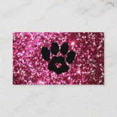Paw Pet Sitter Verzorging Glitter Roze Zwart Hond  Visitekaartje (Achterkant)