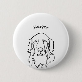 Paw-positief Serious Golden Retriever Ronde Button 5,7 Cm