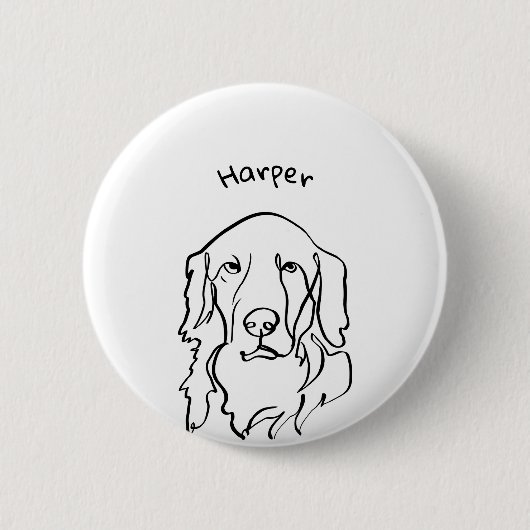 Paw-positief Serious Golden Retriever Ronde Button 5,7 Cm (Voorkant)