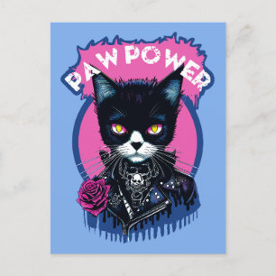Paw Power Punk Cat Briefkaart