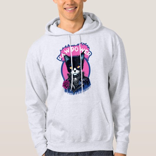 Paw Power Punk Cat Hoodie (Voorkant)
