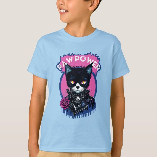 Paw Power Punk Cat T-shirt (Voorkant)