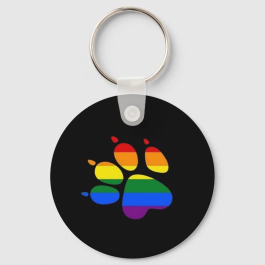 Paw Pride Flag LGBT Sleutelhanger (Voorkant)