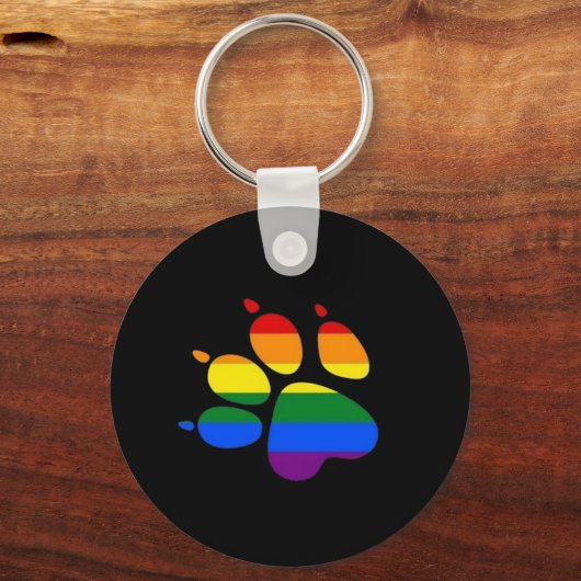 Paw Pride Flag LGBT Sleutelhanger (Voorkant)