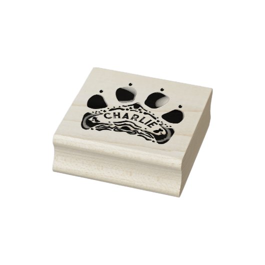 Paw Print 6-8 Letter Rubberstempel (Stempel)