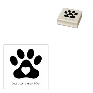 Paw Print Aangepaste naam Gepersonaliseerd Rubberstempel