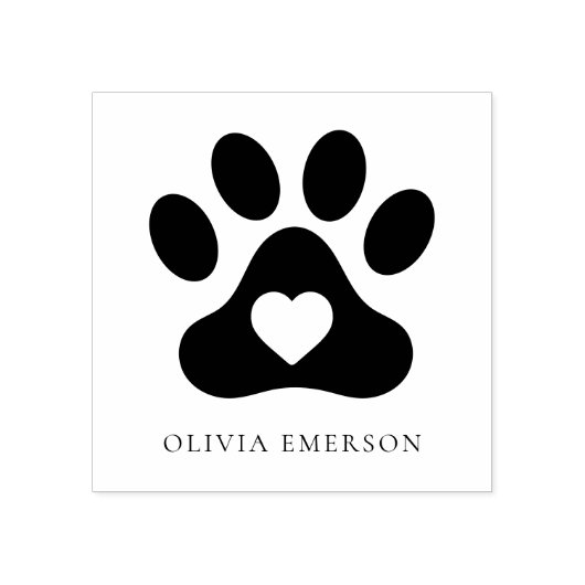Paw Print Aangepaste naam Gepersonaliseerd Rubberstempel (Afrduk)