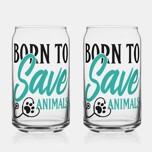 Paw Print and Stethoscope Heart Graphic Blikvorm Glas (Voorkant)