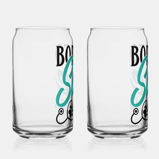 Paw Print and Stethoscope Heart Graphic Blikvorm Glas (Rechts)