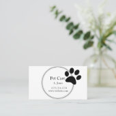 Paw Print Animal Care Visitekaartje (Staand voorkant)