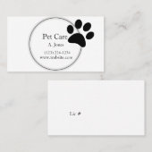 Paw Print Animal Care Visitekaartje (Voorkant / Achterkant)
