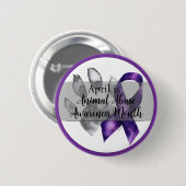 Paw Print April Animal Abuse Awareness Month Ronde Button 5,7 Cm (Voorkant /achterkant)