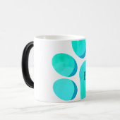 Paw Print Aqua PET NAME Modern Fun Magische Mok (Voorkant links)