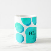 Paw Print Aqua PET NAME Modern Fun Magische Mok (Center)