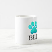 Paw Print Aqua Pet NAME Modern Fun Magische Mok (Center)