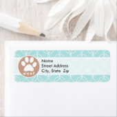 Paw Print; Baby blauwe cirkels Etiket (Insitu)