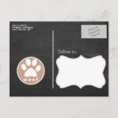 Paw Print; Baby blauwe cirkels Uitnodiging Briefkaart (Achterkant)