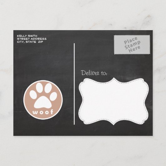 Paw Print; Baby blauwe cirkels Uitnodiging Briefkaart (Achterkant)