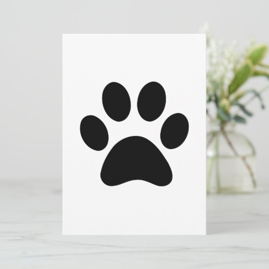 PAW PRINT BEDANKKAART (Staand voorkant)