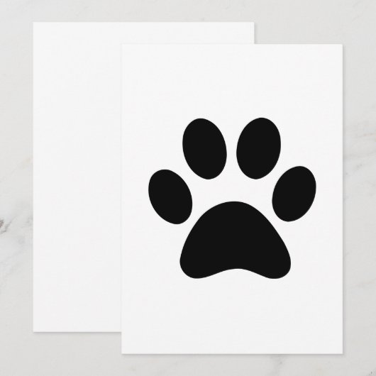 PAW PRINT BEDANKKAART (Voorkant / Achterkant)