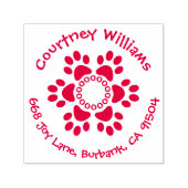 Paw Print Bloem Retouradres Zelfinkt Stempel (Design)