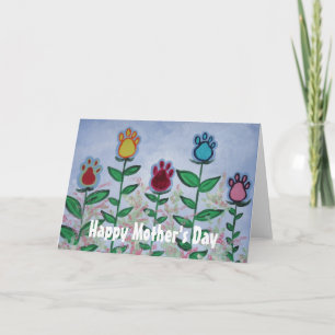 Paw Print Bloemen Kaart