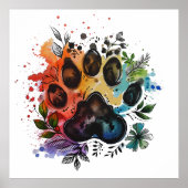 Paw Print Boho Waterverf (Voorkant)