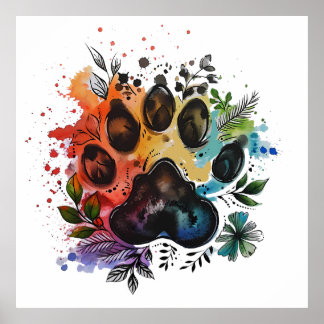 Paw Print Boho Waterverf