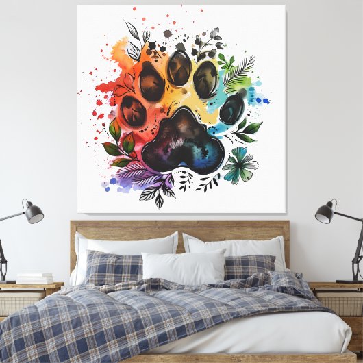 Paw Print Boho Waterverf (Insitu (Slaapkamer))