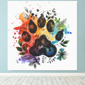 Paw Print Boho Waterverf (Insitu (Houten vloer))