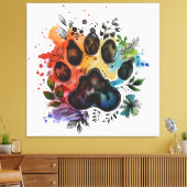 Paw Print Boho Waterverf (Insitu (Woonkamer))