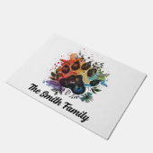 Paw Print Boho Waterverf Deurmat (Schuin)