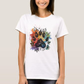 Paw Print Boho Waterverf T-shirt (Voorkant)