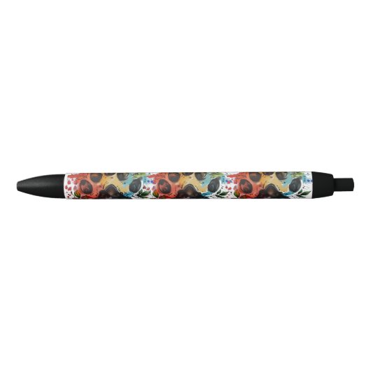 Paw Print Boho Waterverf Zwarte Inkt Pen (Voorkant)
